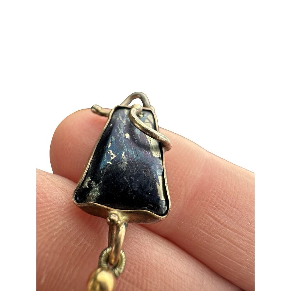 Artisan Labradorite Beaded Necklace Coin Pearl Druzy Pendant Boho - Picture 15 of 16